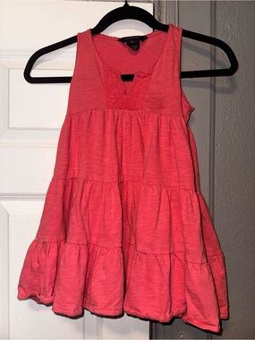 Ralph Lauren Coral Pink Tiered Sleeveless Dress